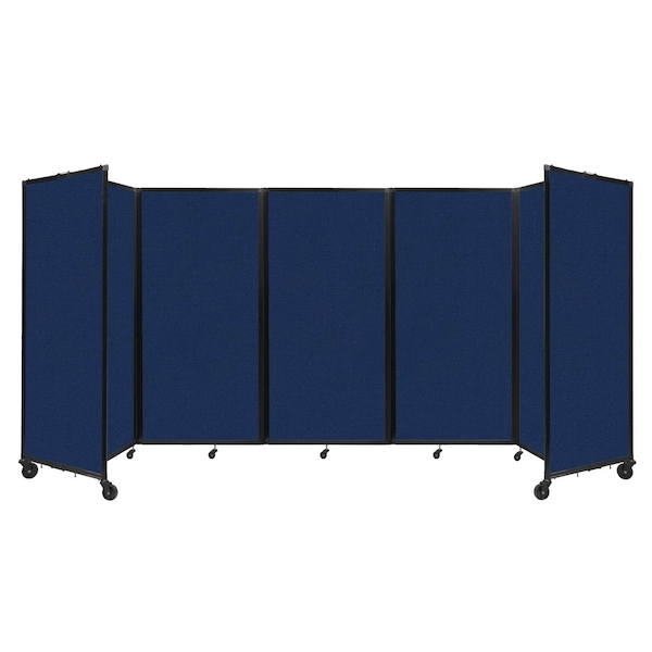 Room Divider 360 Folding Portable Partition 14' x 6' Navy Blue Fabric
